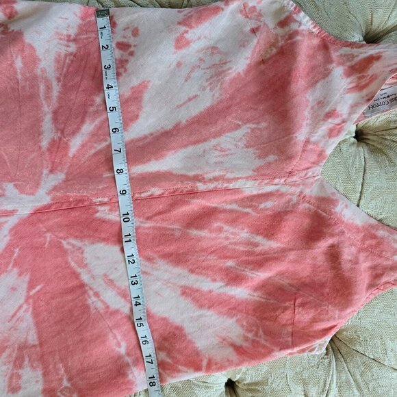 Haris Cotton Brand Dress Tie-Dye Linen Shift Sz. S Red/Pink/White Blend - Picture 8 of 13